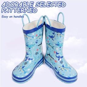 img 3 attached to 👦 Outee Printed Waterproof Rubber Rain Boots - Adorable Footwear for Toddlers and Kids