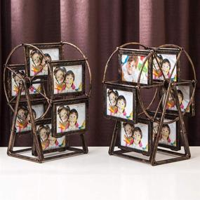 img 1 attached to Vintage Rotating Ferris Wheel Picture Frame: Personalized Family Photo Showcase, Desk Table Top Décor for 12 Photos - Perfect Christmas and Birthday Gifts