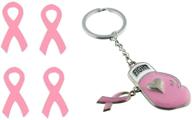 pink ribbon stickers pack keychain logo