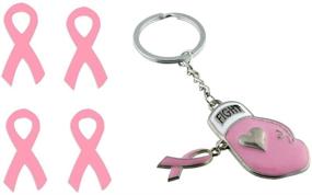 img 1 attached to Pink Ribbon Stickers Pack Keychain