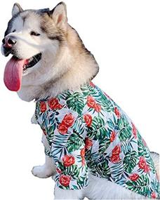 img 4 attached to 🐶 COUTUDI Large Dog Hawaiian Shirt with Aloha Flower & Pineapple Design, Sizes 3XL to 6XL, Perfect for Large Breeds in Alaska and Hatch