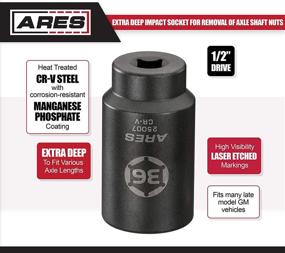 img 2 attached to ARES 25007-1/2-Inch Drive 6 Point Axle Nut Socket (36MM) - Easy & Efficient Removal of Axle Shaft Nuts