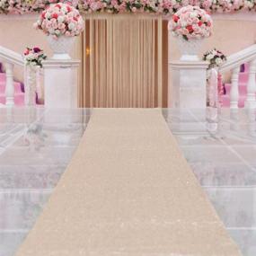 img 4 attached to 💃 TRLYC 4ft x 16ft Champagne Sequin Aisle Floor Runner with Glitter - Perfect for Wedding Decor