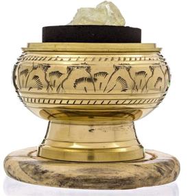 img 1 attached to 🔥 Premium Bundle of Hand Carved Brass Incense Holder with Copal Resin | Alternative Imagination | Includes 10 Charcoal