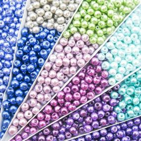img 4 attached to 📿 TOAOB 1000pcs Multi-Colored 4mm Round Glass Pearl Beads: Perfect for DIY Craft, Necklaces, Bracelets, and Jewelry Making