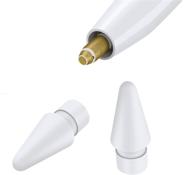 enhanced replacement tips for apple pencil 2 gen, ipad pro, logitech crayon - white 2 pack logo