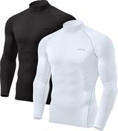 👕 tsla men's thermal long sleeve compression shirts - mock/turtleneck winter sports running base layer top (1 or 2 pack) logo