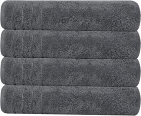 img 4 attached to 🔲 Tens Towels Large Bath Towels, 100% Cotton, 30 x 60 Inches, Extra Absorbent & Quick Dry, Perfect for Daily Use, Pack of 4, Dark Grey