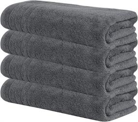 img 3 attached to 🔲 Tens Towels Large Bath Towels, 100% Cotton, 30 x 60 Inches, Extra Absorbent & Quick Dry, Perfect for Daily Use, Pack of 4, Dark Grey