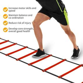 img 1 attached to 🏃 ToCo FREIDO Speed and Agility Training Set – Boost Performance with 20ft Agility Ladder, Hurdles, Cones, Resistance Bands, Parachute & Footwork Drills