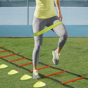 img 3 attached to 🏃 ToCo FREIDO Speed and Agility Training Set – Boost Performance with 20ft Agility Ladder, Hurdles, Cones, Resistance Bands, Parachute & Footwork Drills