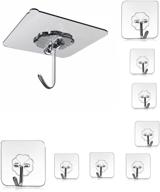 🔩 pgly adhesive hooks - heavy duty 13.2lb (max) nail-free sticky hangers | stainless waterproof & oilproof seamless hooks | multi-utility towel, bath, kitchen, and ceiling wall hooks logo