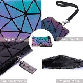 img 3 attached to 👜 HLM 3PCSset Women's Handbags & Wallets: Holographic Geometric Luminous Crossbody Totes