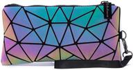 👜 hlm 3pcsset women's handbags & wallets: holographic geometric luminous crossbody totes logo