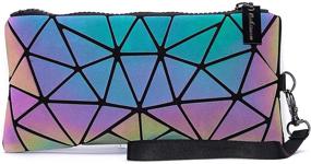 img 4 attached to 👜 HLM 3PCSset Women's Handbags & Wallets: Holographic Geometric Luminous Crossbody Totes