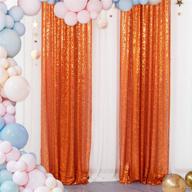 🧡 vibrant orange sequin backdrop curtain set - 2ftx7ft, 2 pack - ideal for christmas photography and video studio props logo