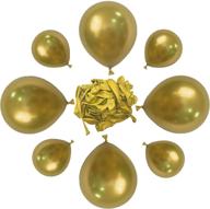 sparkling gold balloons for luxurious party decor: 100 pcs metallic gold 12 inch & 5 inch chrome latex balloons - ideal for weddings, birthdays, and celebrations! логотип