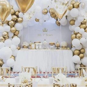 img 1 attached to Sparkling Gold Balloons for Luxurious Party Decor: 100 Pcs Metallic Gold 12 inch & 5 inch Chrome Latex Balloons - Ideal for Weddings, Birthdays, and Celebrations!