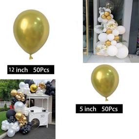 img 3 attached to Sparkling Gold Balloons for Luxurious Party Decor: 100 Pcs Metallic Gold 12 inch & 5 inch Chrome Latex Balloons - Ideal for Weddings, Birthdays, and Celebrations!