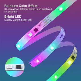 img 2 attached to 🌈 Ustellar 40ft LED Полосные Светильники RGB+IC: Управление через WiFi, Синхронизация с голосом и музыкой, Совместимость с Alexa и Google Assistant