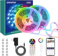 🌈 ustellar 40ft led полосные светильники rgb+ic: управление через wifi, синхронизация с голосом и музыкой, совместимость с alexa и google assistant логотип