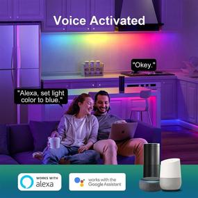 img 3 attached to 🌈 Ustellar 40ft LED Полосные Светильники RGB+IC: Управление через WiFi, Синхронизация с голосом и музыкой, Совместимость с Alexa и Google Assistant