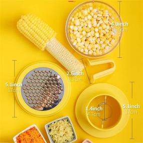 img 2 attached to 🌽 Quick and Mess-Free Corn Stripping with the OLEKURT Corn Stripper - 4 in 1 Stainless Steel Tool with Bowl for Effortless Ginger Grating, Carrot and Potato Planing - Seamless Design, No Splatters, Enhanced Durability