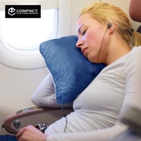 img 3 attached to 🔵 Compact Travel Pillow - Shredded Memory Foam & Super Soft Fleece Fabric for Ultimate Comfort in Travel - Patented Design for Small Rolling & Packing (Blue)