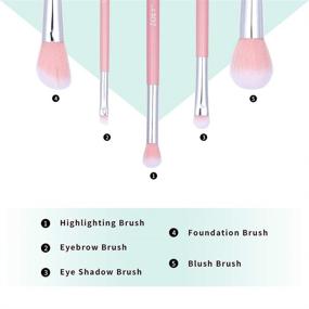 img 3 attached to 🎨 Affordable Beginner's Makeup Brushes Set: 5 PCs Premium Synthetic Brushes with Travel Bag - Foundation, Eyeshadow, Concealer & Blending Brushes