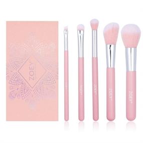 img 4 attached to 🎨 Affordable Beginner's Makeup Brushes Set: 5 PCs Premium Synthetic Brushes with Travel Bag - Foundation, Eyeshadow, Concealer & Blending Brushes