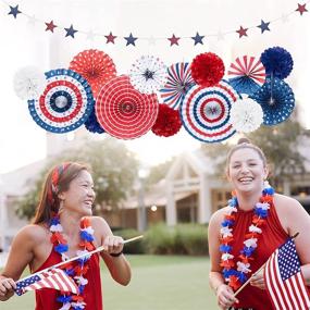 img 3 attached to 🎇 Vibrant 4th of July Decorations Set: Patriotic Party Supplies for a Stunning Independence Day Celebration