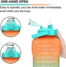 img 2 attached to Stay Hydrated and Motivated with the Koeka 1 Gallon/128oz Orange+Green Water Bottle, Time Marker, Straw, and Leakproof Design - Perfect for Gym and Fitness Enthusiasts!