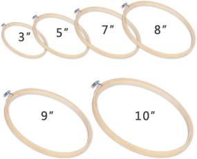 img 2 attached to 🎋 Wholesale Pack: 6 Pieces of 3-10 Inch Bamboo Embroidery Hoops - Ideal for Cross Stitch, Embroidery, and Crafts