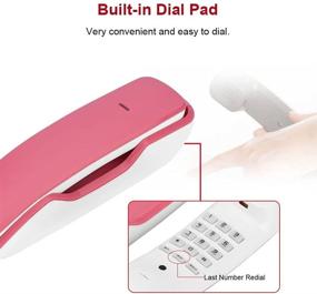 img 1 attached to 📞 Versatile Pink Wall-Mounted Corded Telephone - Ideal for Home, Office, and More!