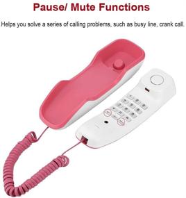 img 2 attached to 📞 Versatile Pink Wall-Mounted Corded Telephone - Ideal for Home, Office, and More!