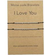 📿 morse code bracelets "zling i love you" - couple matching bracelets for him and her, boyfriend and girlfriend, mother and daughter - set of 2 bracelets logo