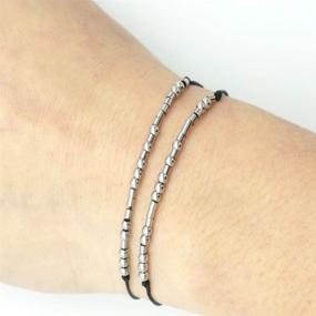 img 1 attached to 📿 Morse Code Bracelets "Zling I Love You" - Couple Matching Bracelets for Him and Her, Boyfriend and Girlfriend, Mother and Daughter - Set of 2 Bracelets