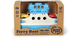 img 3 attached to 🛀 Fun Bathtub Toy: Green Toys Ferry Boat with Mini Cars in Blue/White Standard Size
