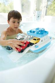 img 2 attached to 🛀 Игрушка для ванны: Паром Green Toys с мини-машинками стандартного размера в сине-белой расцветке