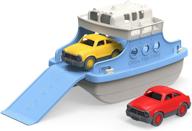 🛀 fun bathtub toy: green toys ferry boat with mini cars in blue/white standard size logo