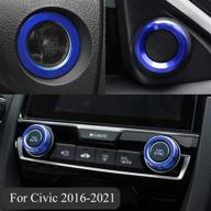 🚗 enhance your honda civic with topdall audio speaker engine auto press start ignition ac climate knob ring sticker logo