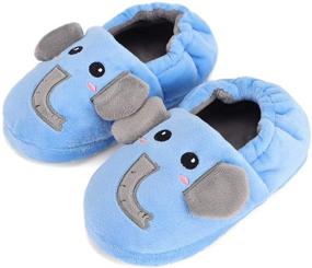 img 3 attached to Cute Cartoon Winter Slippers for Girls & Boys: LACOFIA Warm Plush Little Kids House Shoes