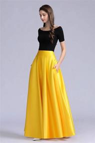 img 2 attached to 👗 Diydress Women’s Long Satin Maxi Skirt: Elegant Floor-Length High-Waist Formal Prom Skirt with Pockets