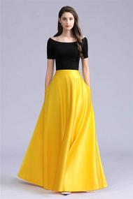 img 1 attached to 👗 Diydress Women’s Long Satin Maxi Skirt: Elegant Floor-Length High-Waist Formal Prom Skirt with Pockets