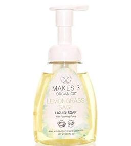 img 3 attached to 🍃 Organic Lemongrass Sage Foaming Liquid Soap, Pack of 3 - Elevate with Makes 3 Organics