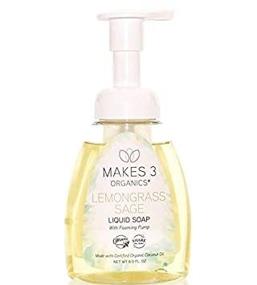 img 2 attached to 🍃 Organic Lemongrass Sage Foaming Liquid Soap, Pack of 3 - Elevate with Makes 3 Organics