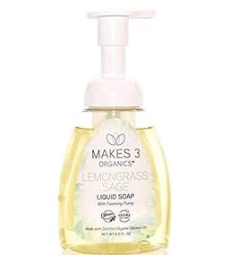 img 1 attached to 🍃 Organic Lemongrass Sage Foaming Liquid Soap, Pack of 3 - Elevate with Makes 3 Organics