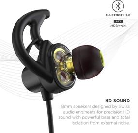 img 3 attached to Phaiser BHS-790 Wireless Bluetooth Headphones with Dual Graphene Drivers, Mic, and Sweatproof Design - Sport Earbuds for Running, Blackout