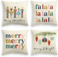 avoin colorlife merry christmas nutcracker throw pillow covers set - 18x18 inch winter holiday party cushion case decoration for sofa couch (pack of 4) logo