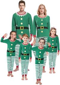 img 4 attached to 🎄 Cozy and Festive: Women's Cotton Christmas Pajamas for Family Matching | Men's Long Sleeve Sleepwear & Jammies